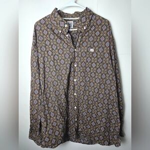 Vintage Cinch Button Up Long Sleeve, Size XL